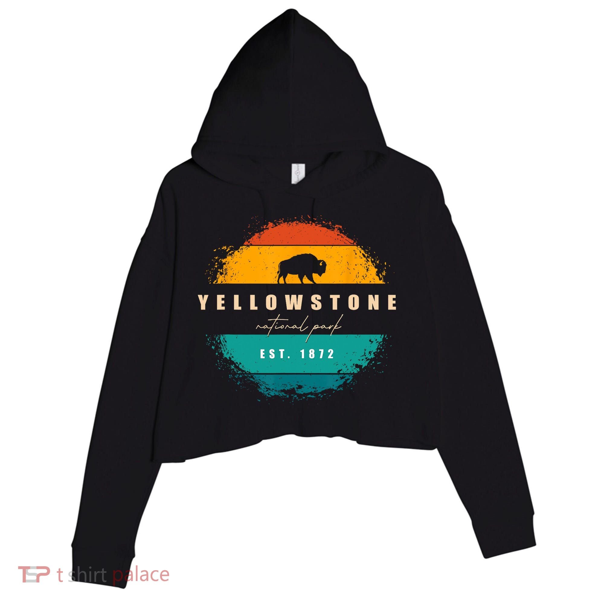 Yellowstone National Park Crop Fleece Hoodie