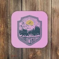 Yellowstone National Park Bear Nature Hiking Outdoors Coaster thumb 0