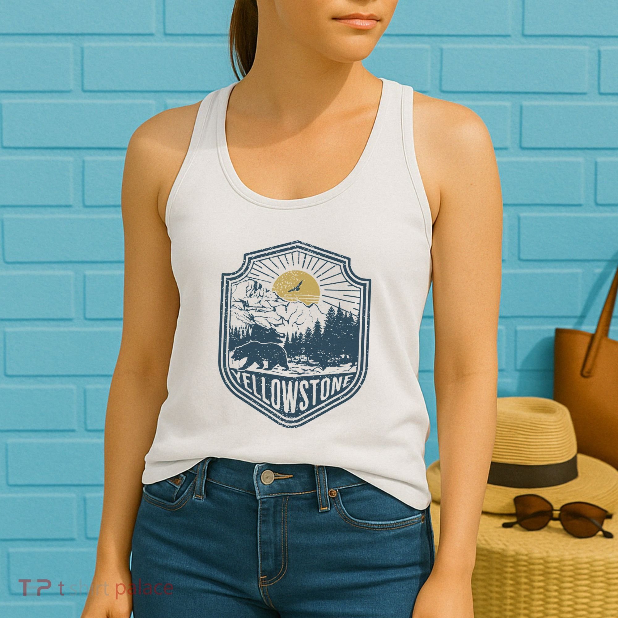 Yellowstone National Park Bear Nature Hiking Outdoors Women's Tank Top
