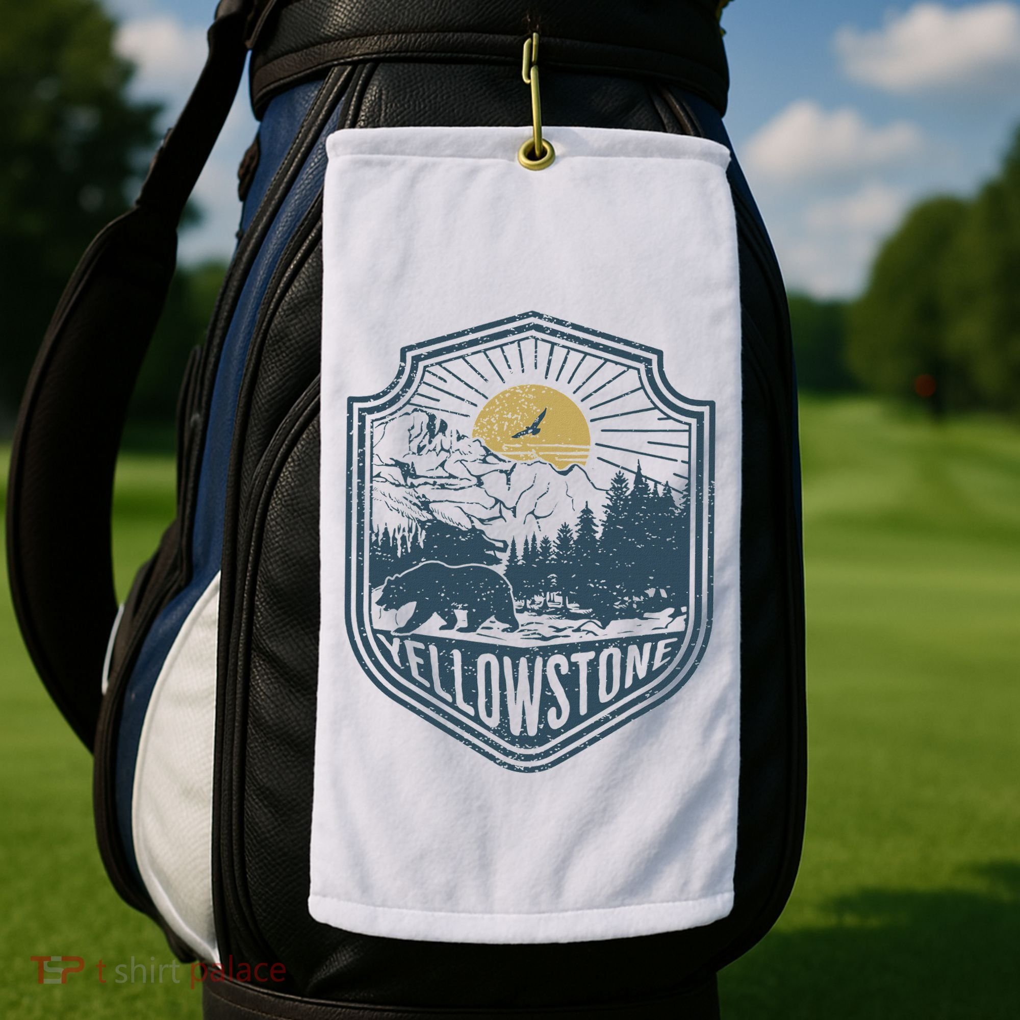 Yellowstone National Park Bear Nature Hiking Outdoors Golf Towel