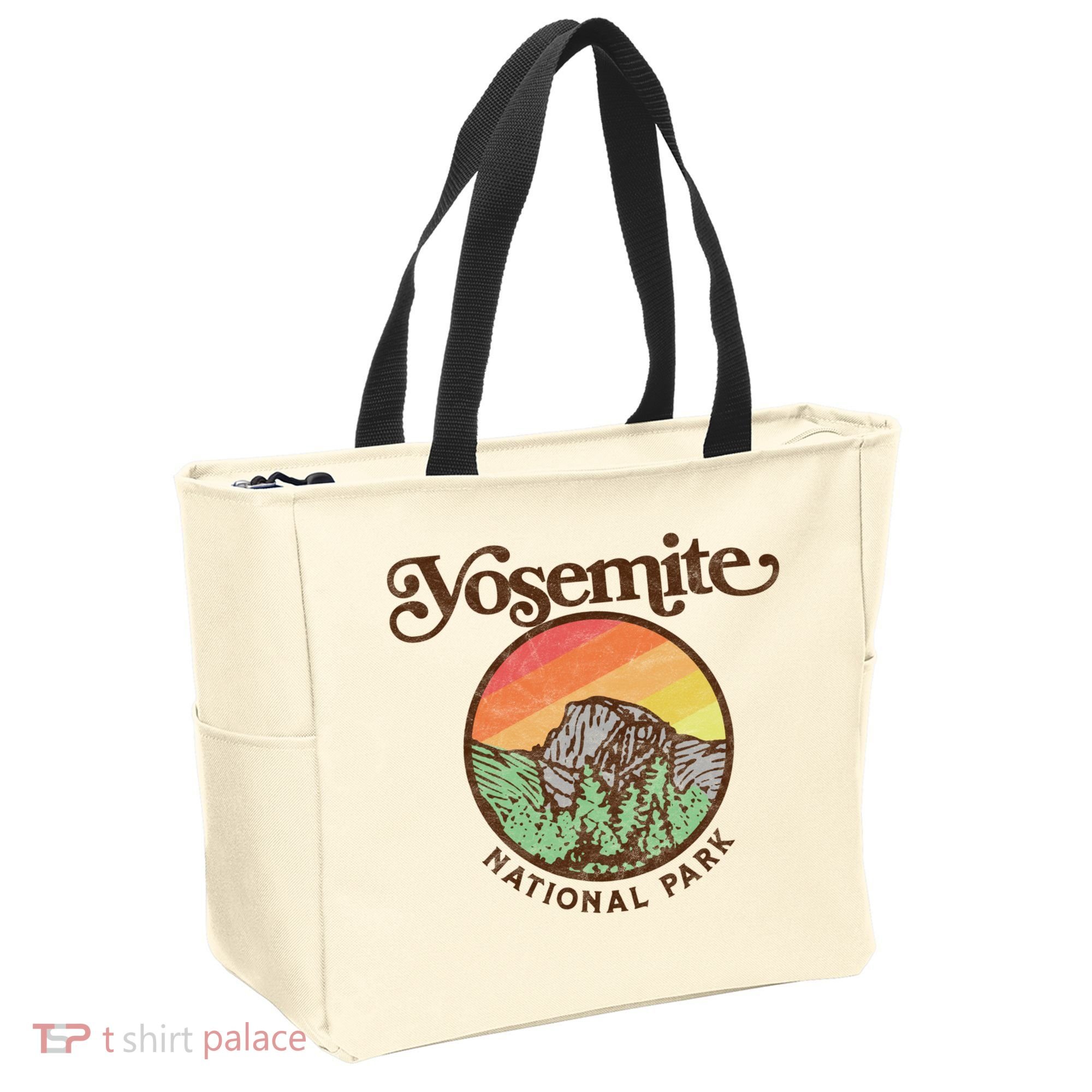 Yosemite National Park Retro 60s Half Dome Graphic Great Gift Tote Bag