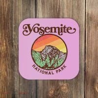 Yosemite National Park Retro 60s Half Dome Graphic Great Gift Coaster thumb 0