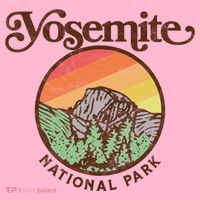 Yosemite National Park Retro 60s Half Dome Graphic Great Gift Coaster thumb 2