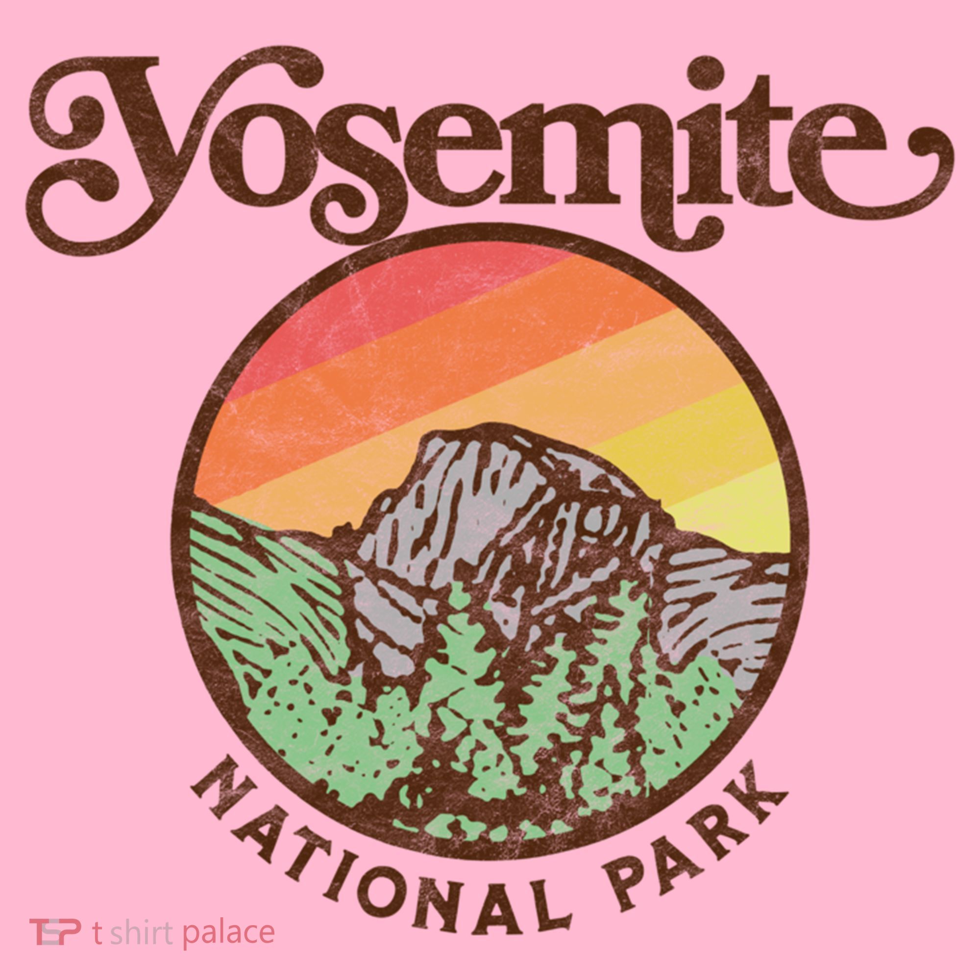 Yosemite National Park Retro 60s Half Dome Graphic Great Gift Coaster