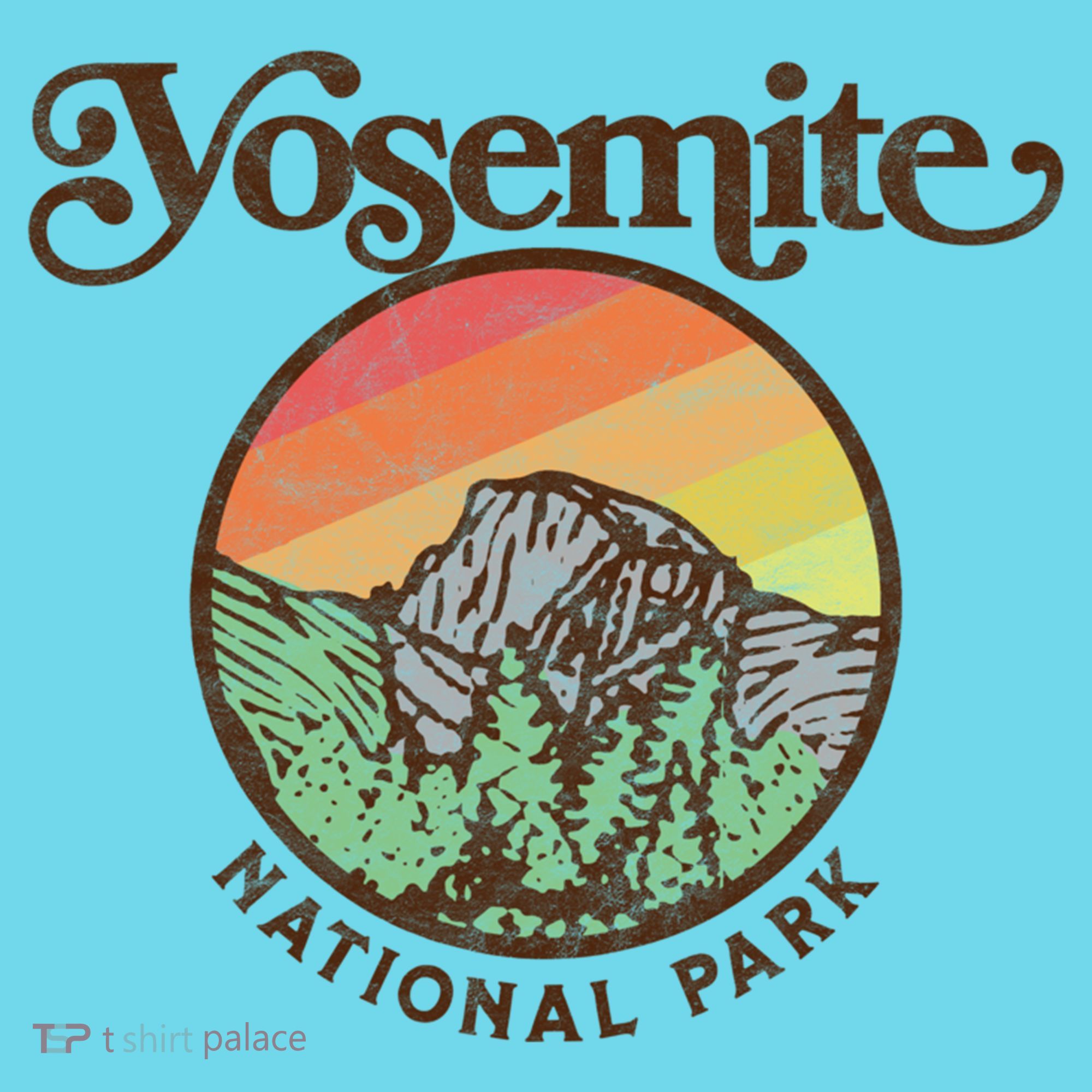 Yosemite National Park Retro 60s Half Dome Graphic Great Gift Button