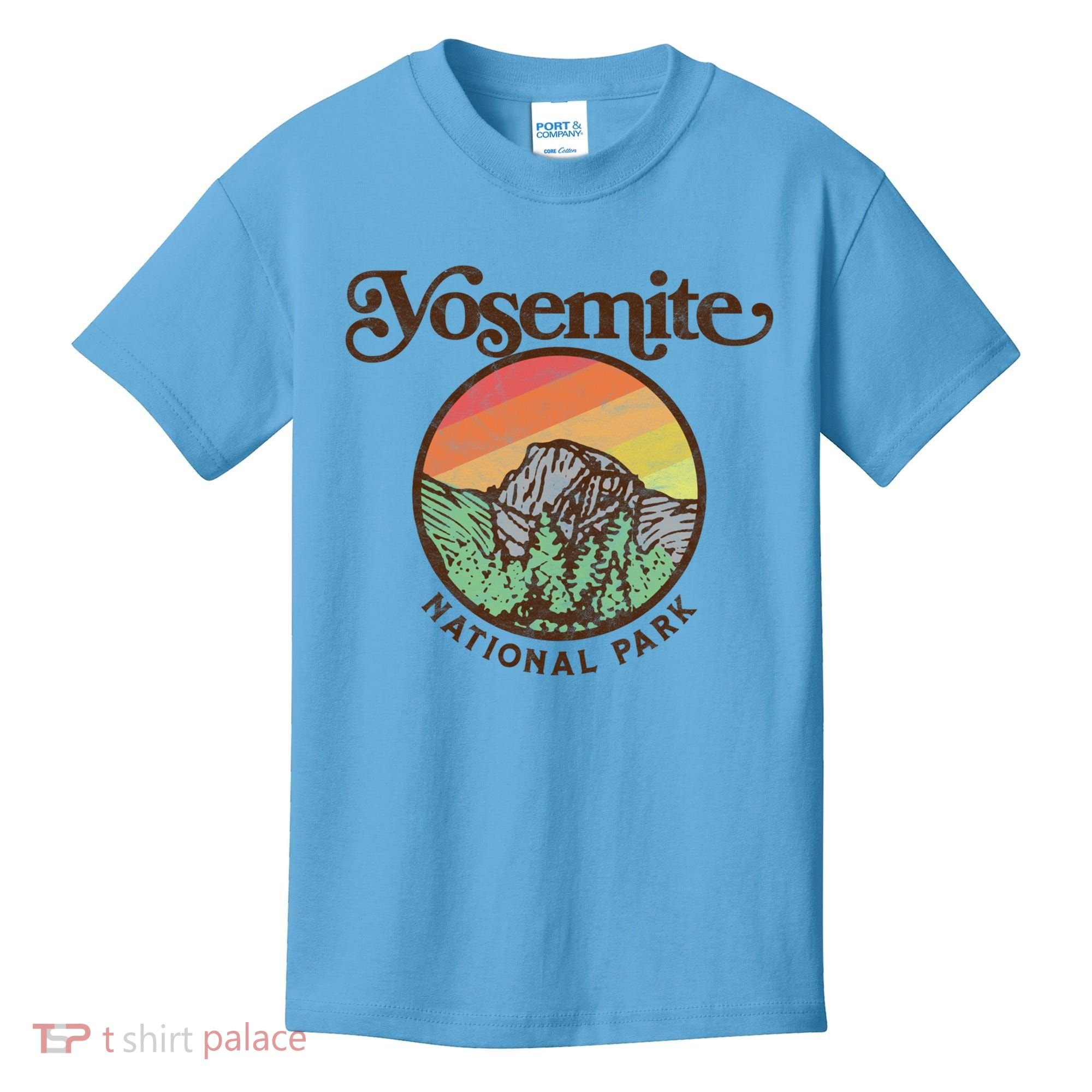 Yosemite National Park Retro 60s Half Dome Graphic Great Gift Kids T-Shirt