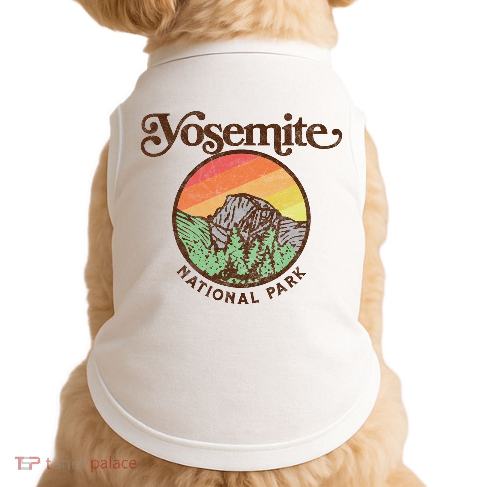 Yosemite National Park Retro 60s Half Dome Graphic Great Gift Doggie Tank