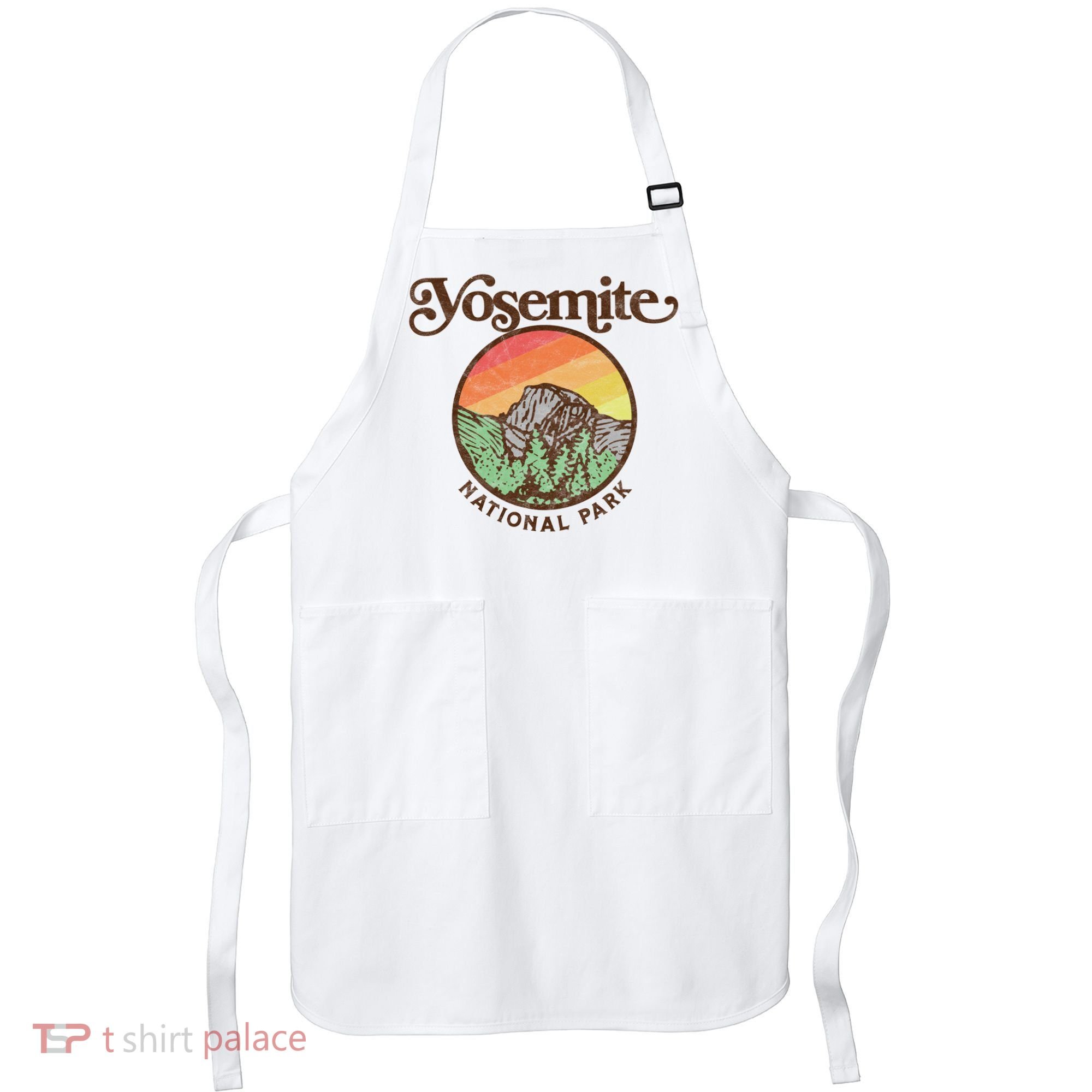 Yosemite National Park Retro 60s Half Dome Graphic Great Gift Apron