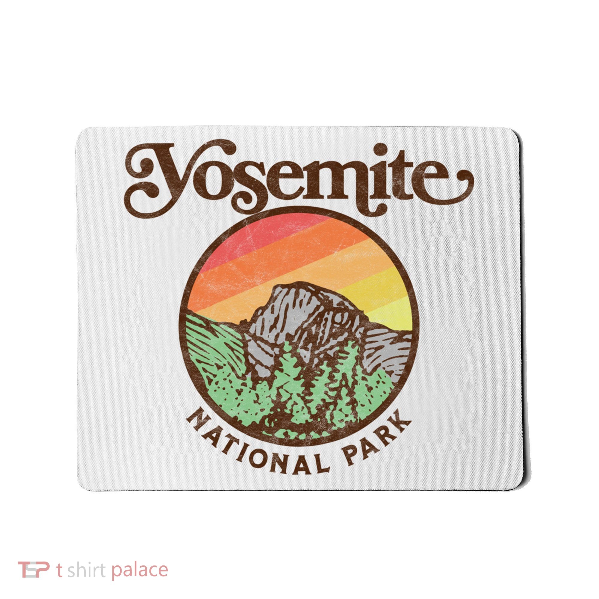 Yosemite National Park Retro 60s Half Dome Graphic Great Gift Mousepad