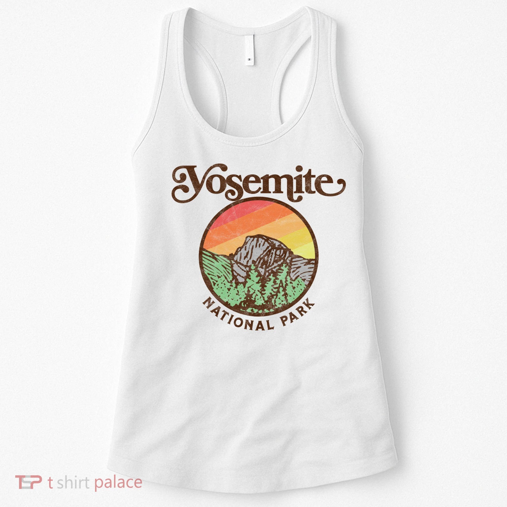 Yosemite National Park Retro 60s Half Dome Graphic Great Gift Women's Tank Top