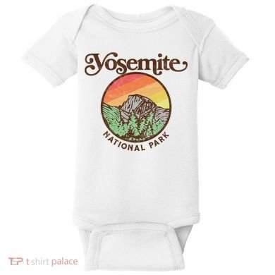 Yosemite National Park Retro 60s Half Dome Graphic Great Gift Baby Bodysuit