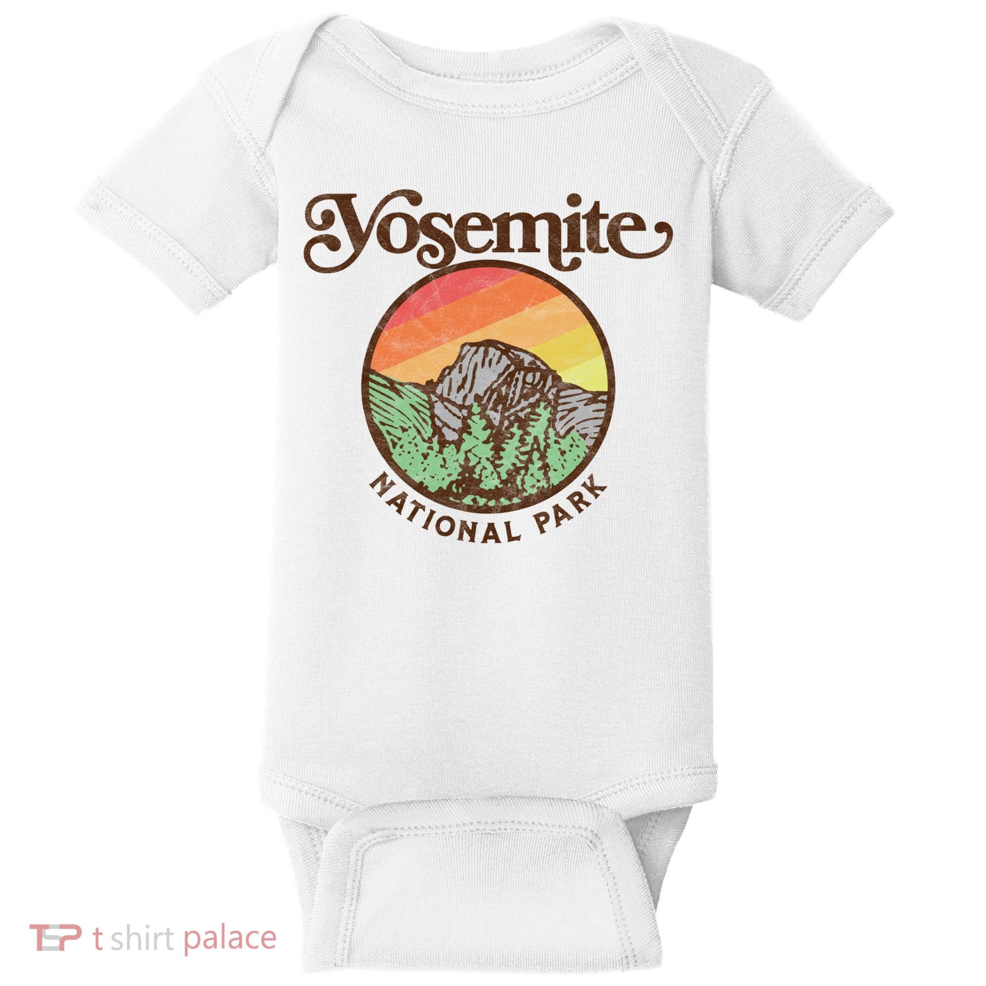 Yosemite National Park Retro 60s Half Dome Graphic Great Gift Baby Bodysuit