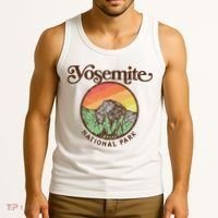 Yosemite National Park Retro 60s Half Dome Graphic Great Gift Tank Top thumb 3