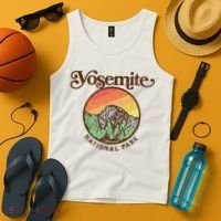 Yosemite National Park Retro 60s Half Dome Graphic Great Gift Tank Top thumb 4