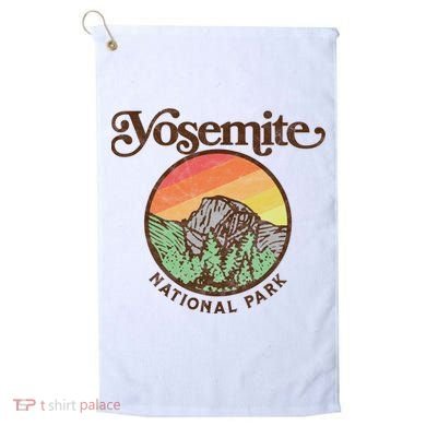Yosemite National Park Retro 60s Half Dome Graphic Great Gift Golf Towel