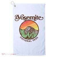 Yosemite National Park Retro 60s Half Dome Graphic Great Gift Golf Towel thumb 0