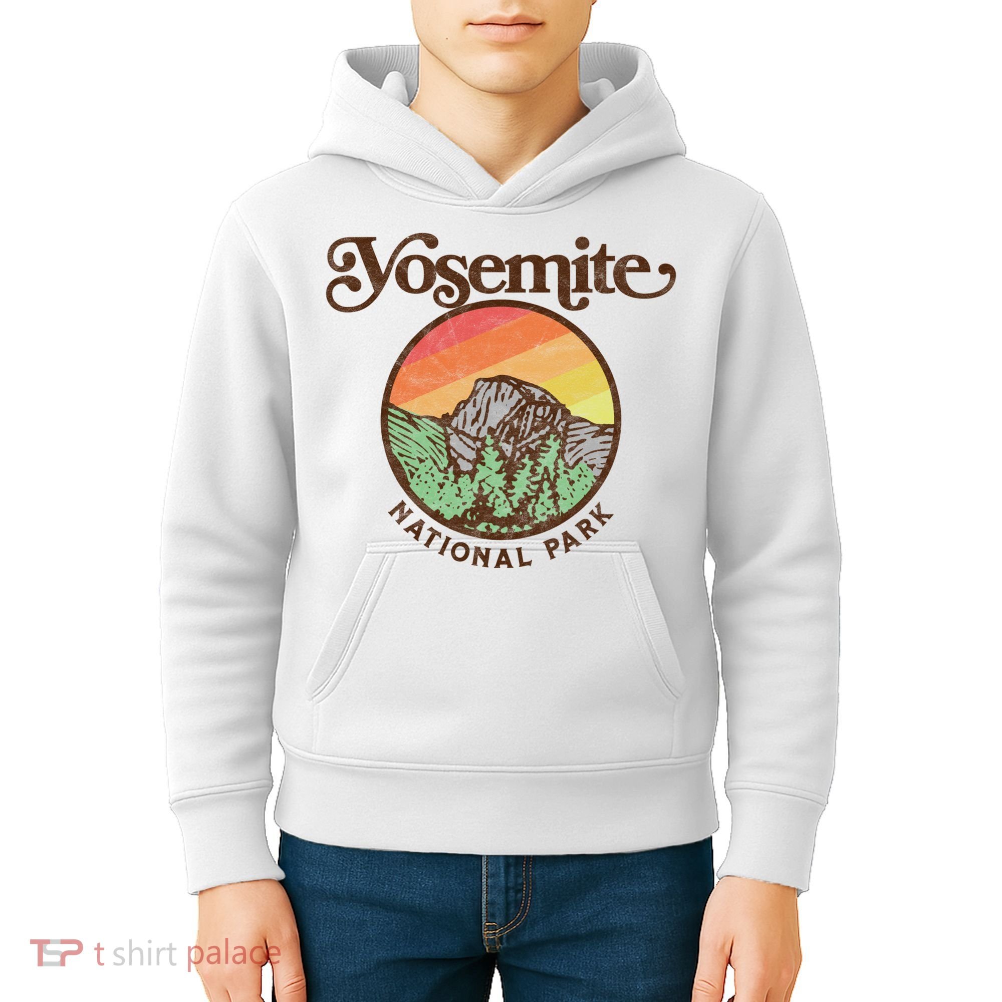 Yosemite National Park Retro 60s Half Dome Graphic Great Gift Kids Hoodie