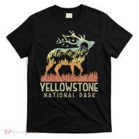 Yellowstone National Park Retro Vintage Mountain Elk T-Shirt thumb 0