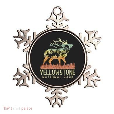 Yellowstone National Park Retro Vintage Mountain Elk Ornament