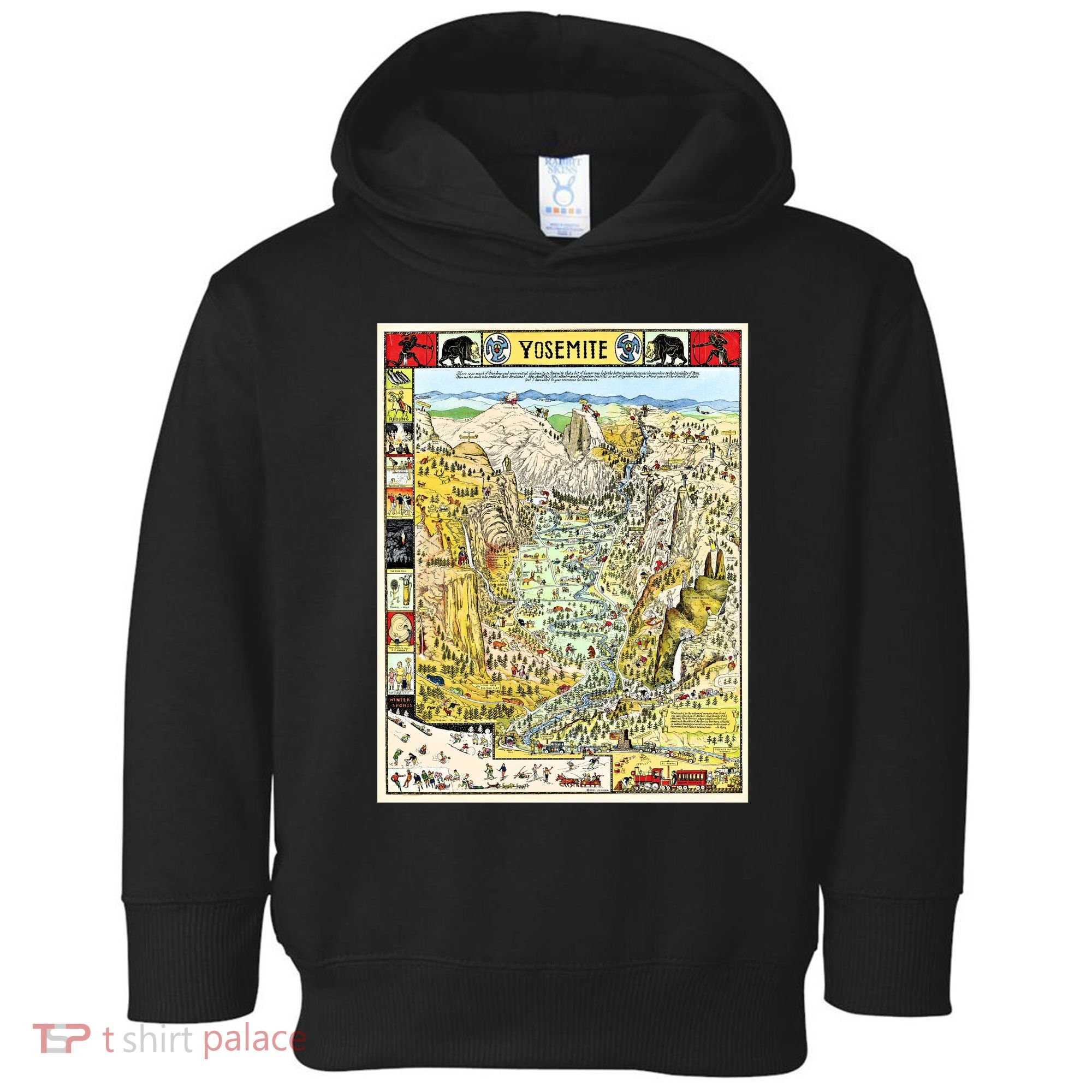 Yosemite National Park 1931 Decorative Pictorial Map Toddler Hoodie