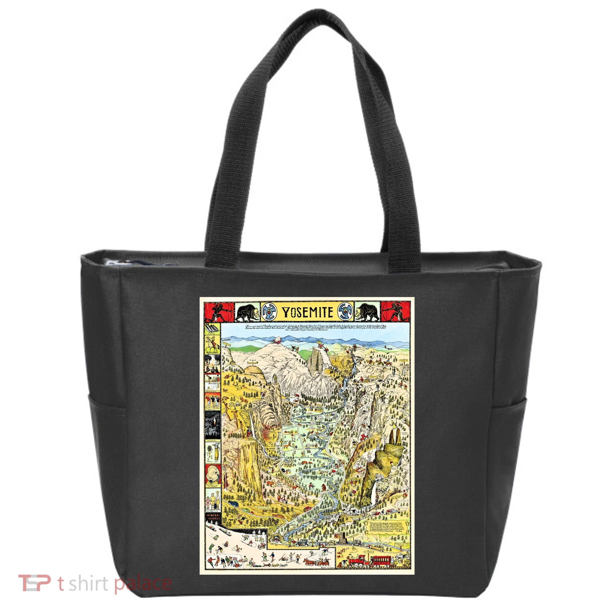 Yosemite National Park 1931 Decorative Pictorial Map Tote Bag