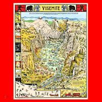Yosemite National Park 1931 Decorative Pictorial Map Santa Hat thumb 1