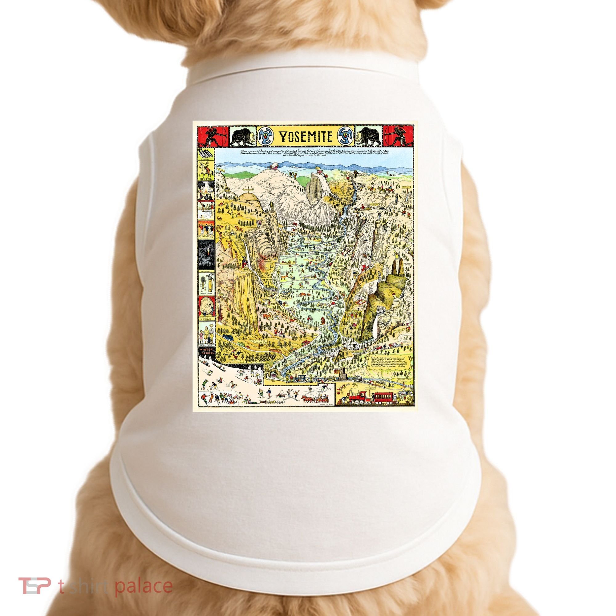 Yosemite National Park 1931 Decorative Pictorial Map Doggie Tank