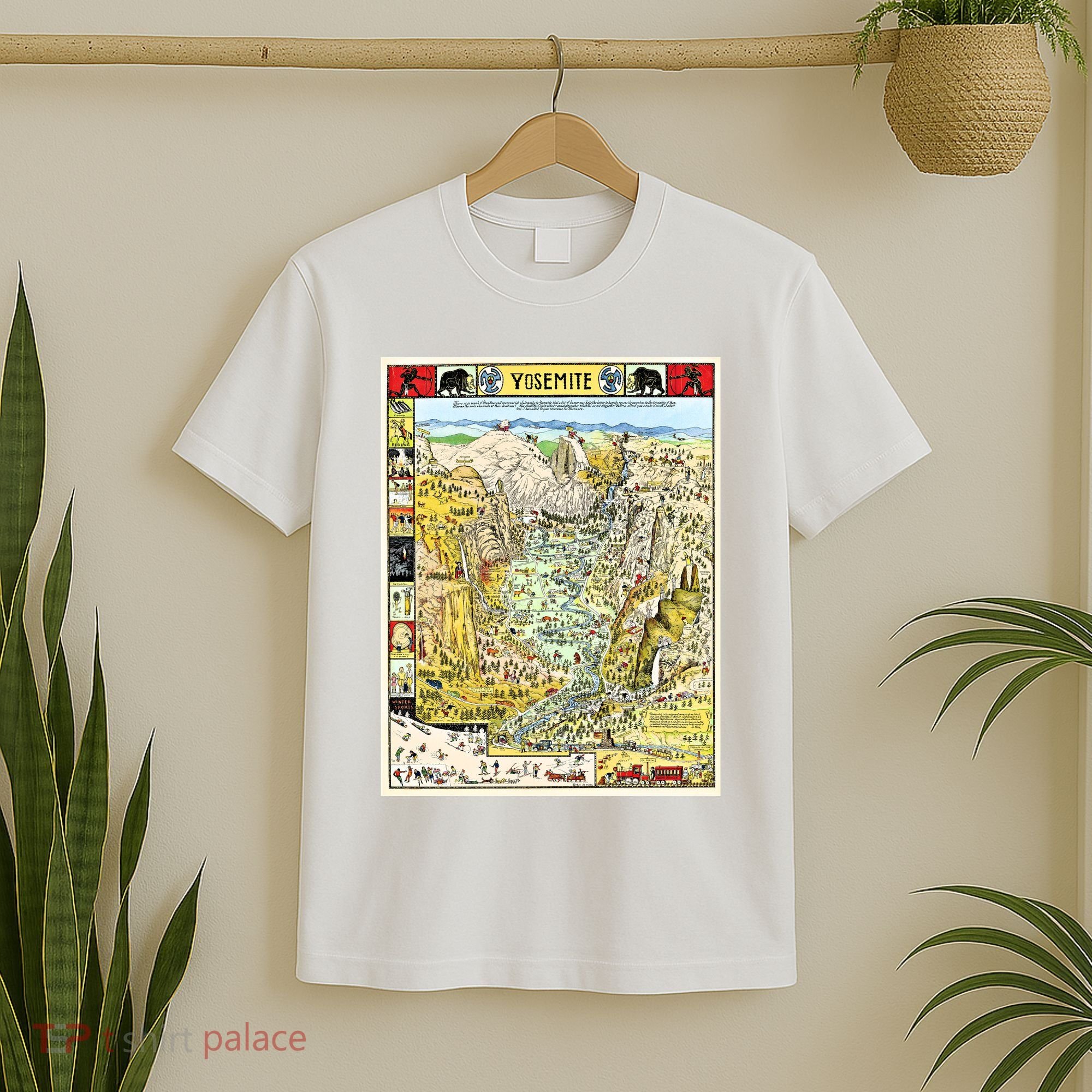 Yosemite National Park 1931 Decorative Pictorial Map T-Shirt
