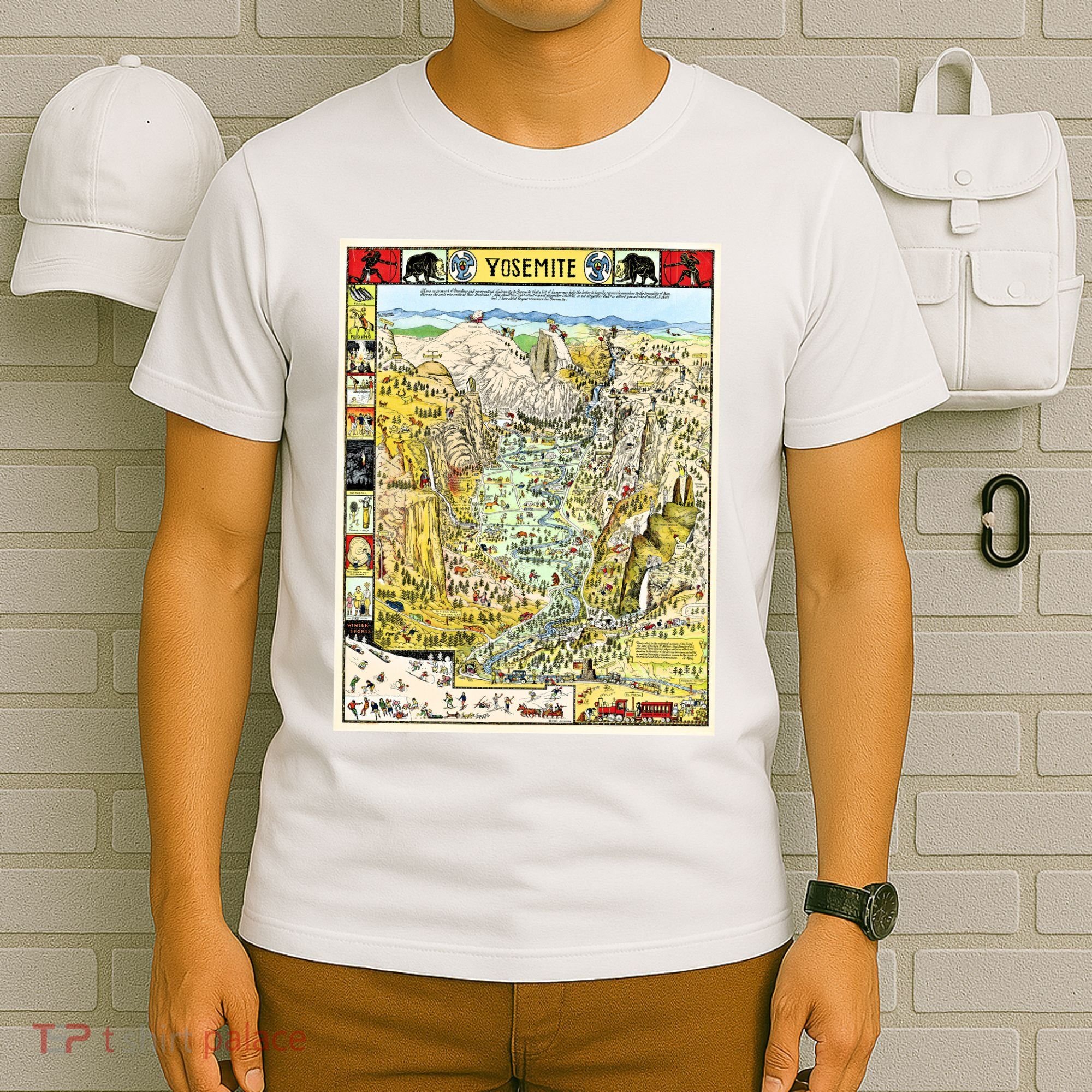 Yosemite National Park 1931 Decorative Pictorial Map T-Shirt