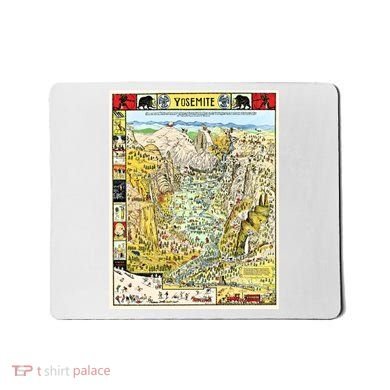 Yosemite National Park 1931 Decorative Pictorial Map Mousepad