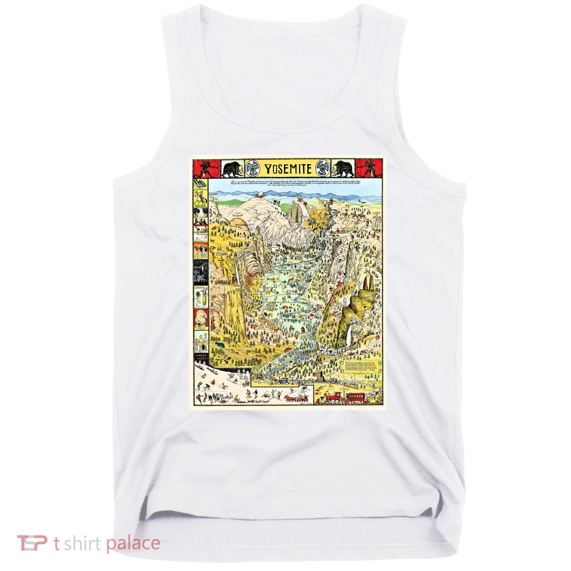Yosemite National Park 1931 Decorative Pictorial Map Tank Top