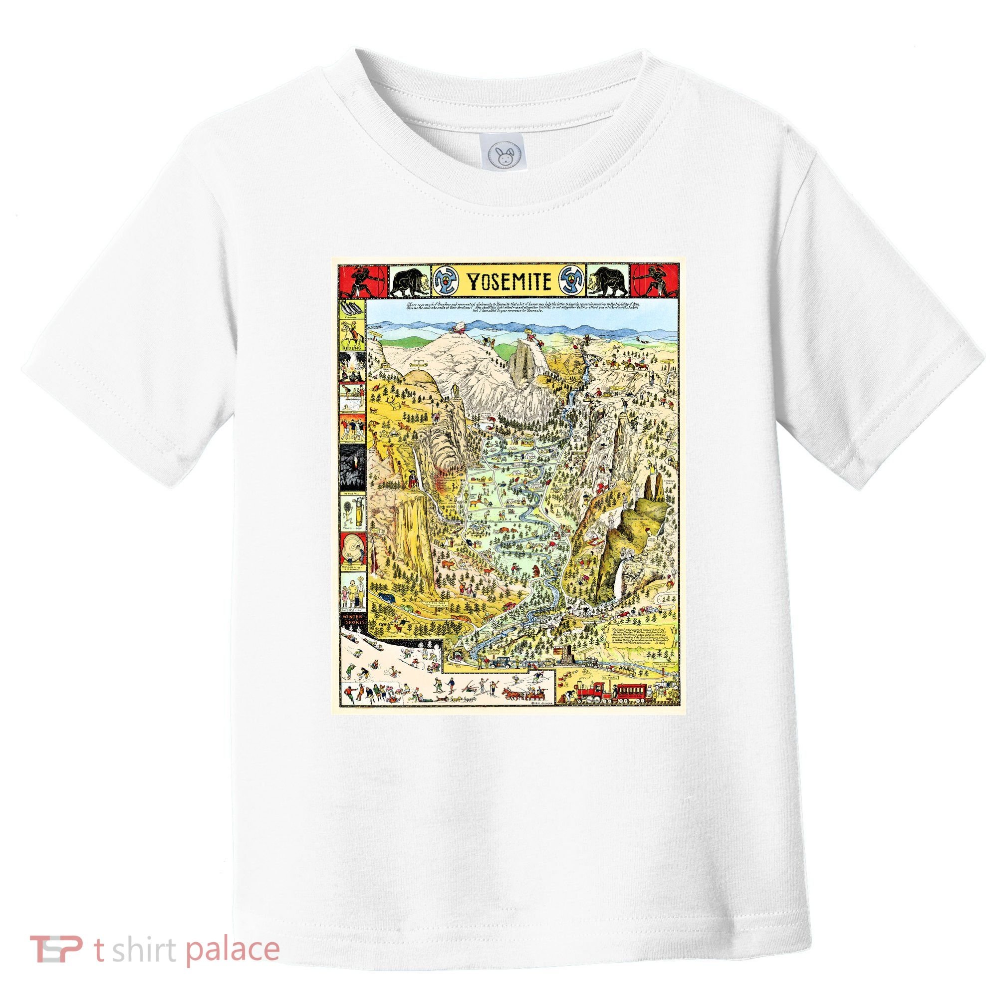Yosemite National Park 1931 Decorative Pictorial Map Toddler T-Shirt