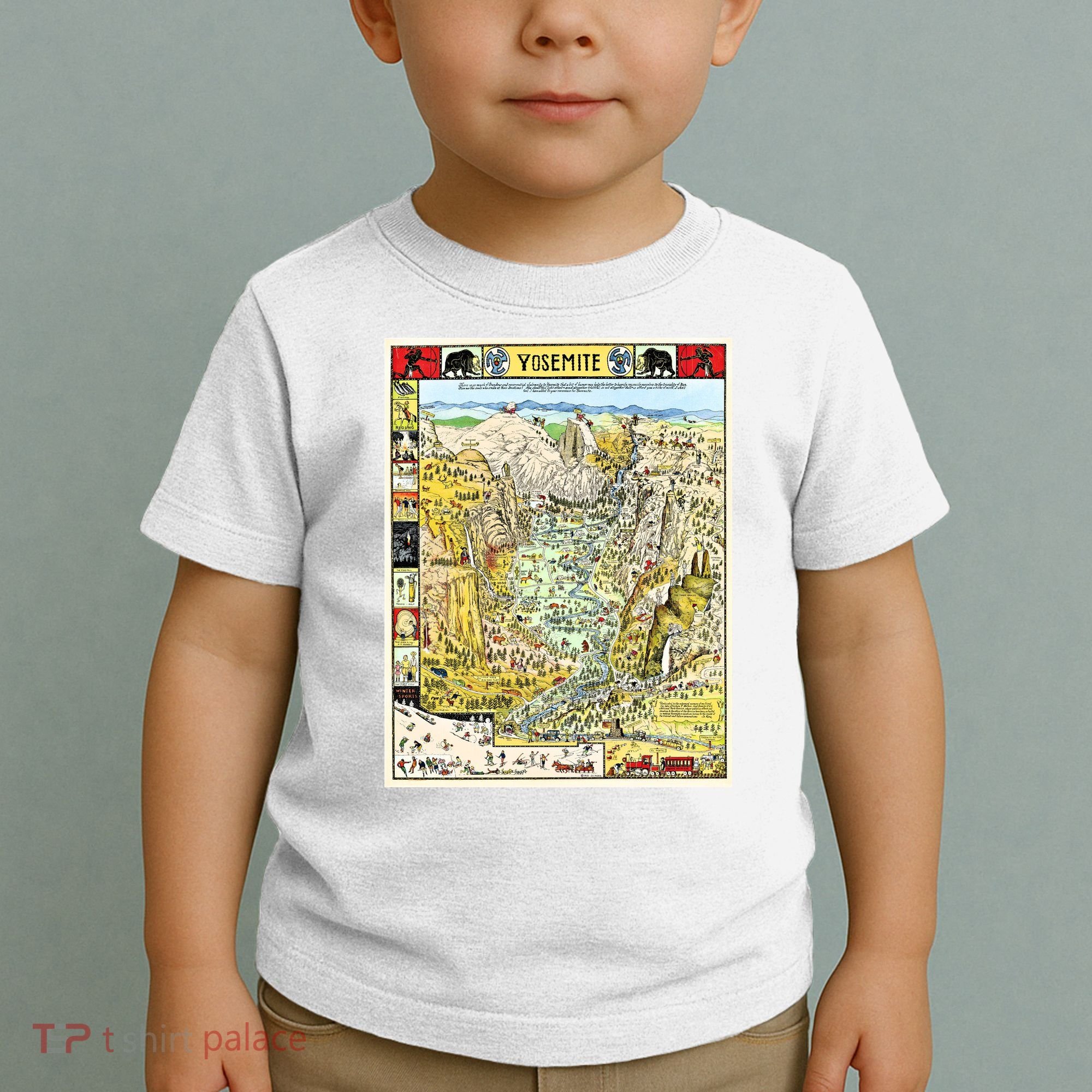 Yosemite National Park 1931 Decorative Pictorial Map Toddler T-Shirt
