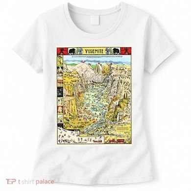 Yosemite National Park 1931 Decorative Pictorial Map Women's T-Shirt
