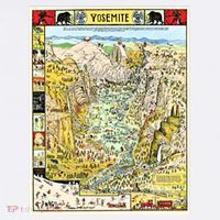 Yosemite National Park 1931 Decorative Pictorial Map Women's T-Shirt thumb 6
