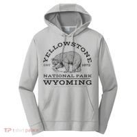 Yellowstone National Park Bear Wyoming Hike Outdoors Performance Fleece Hoodie thumb 0