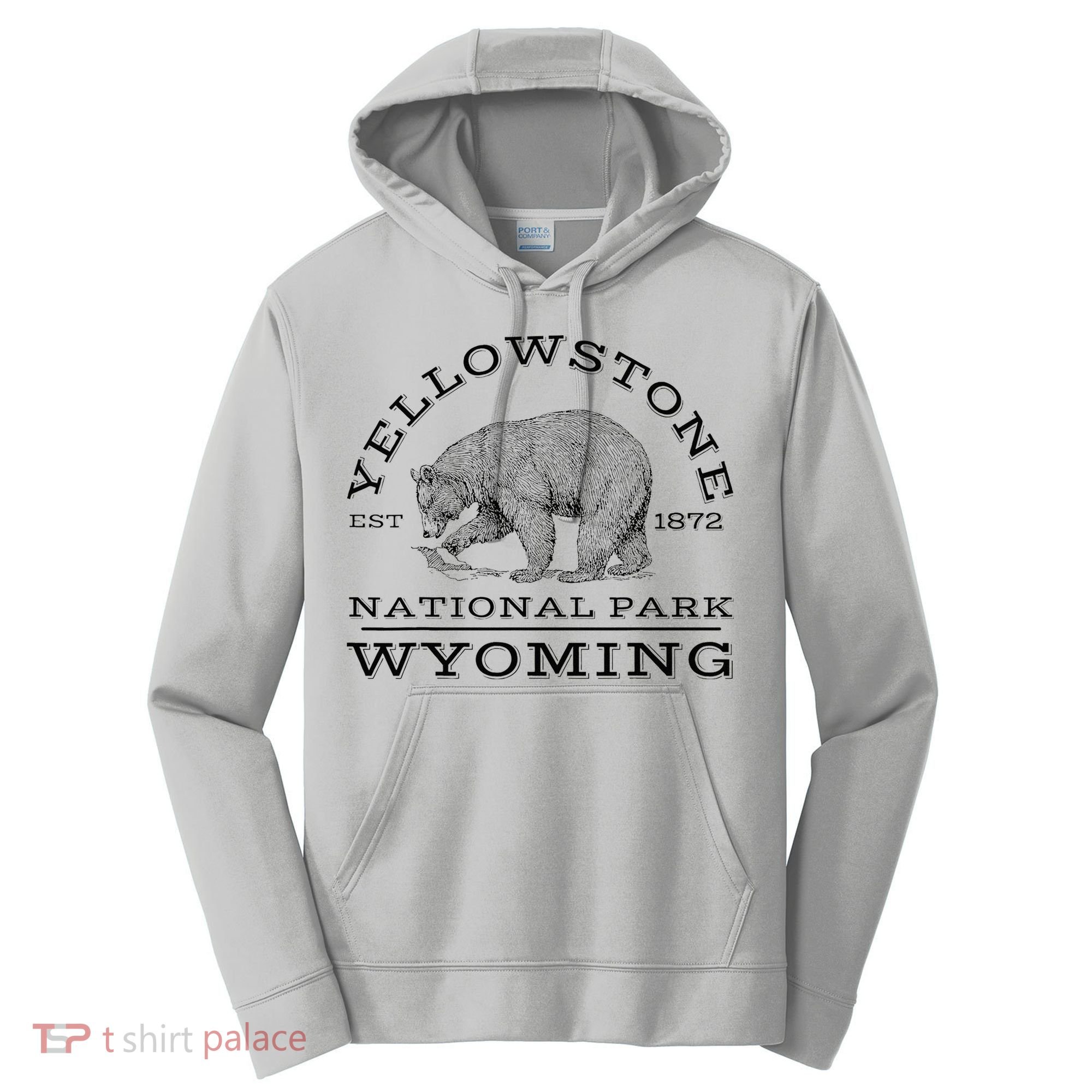 Yellowstone National Park Bear Wyoming Hike Outdoors Performance Fleece Hoodie