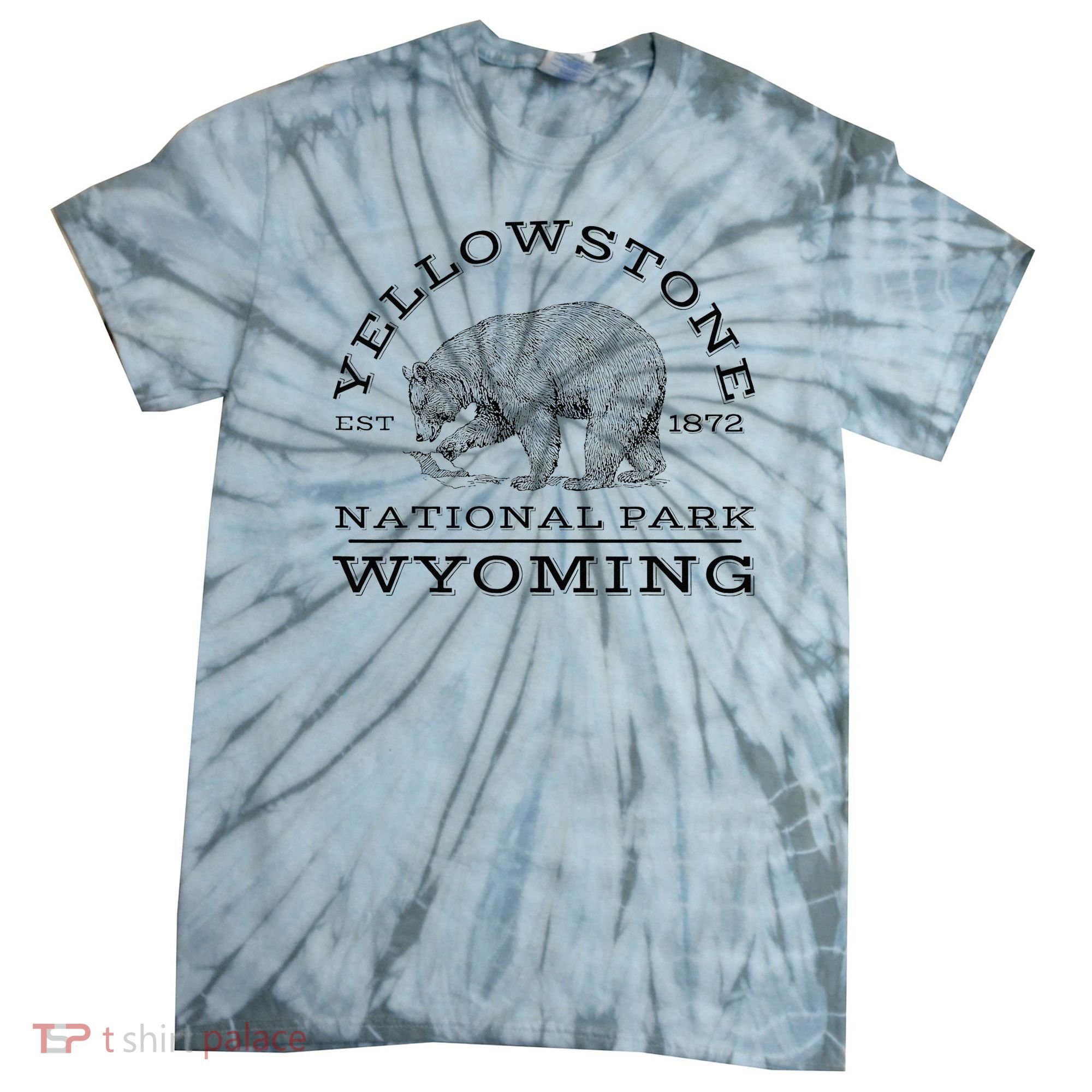 Yellowstone National Park Bear Wyoming Hike Outdoors Tie-Dye T-Shirt
