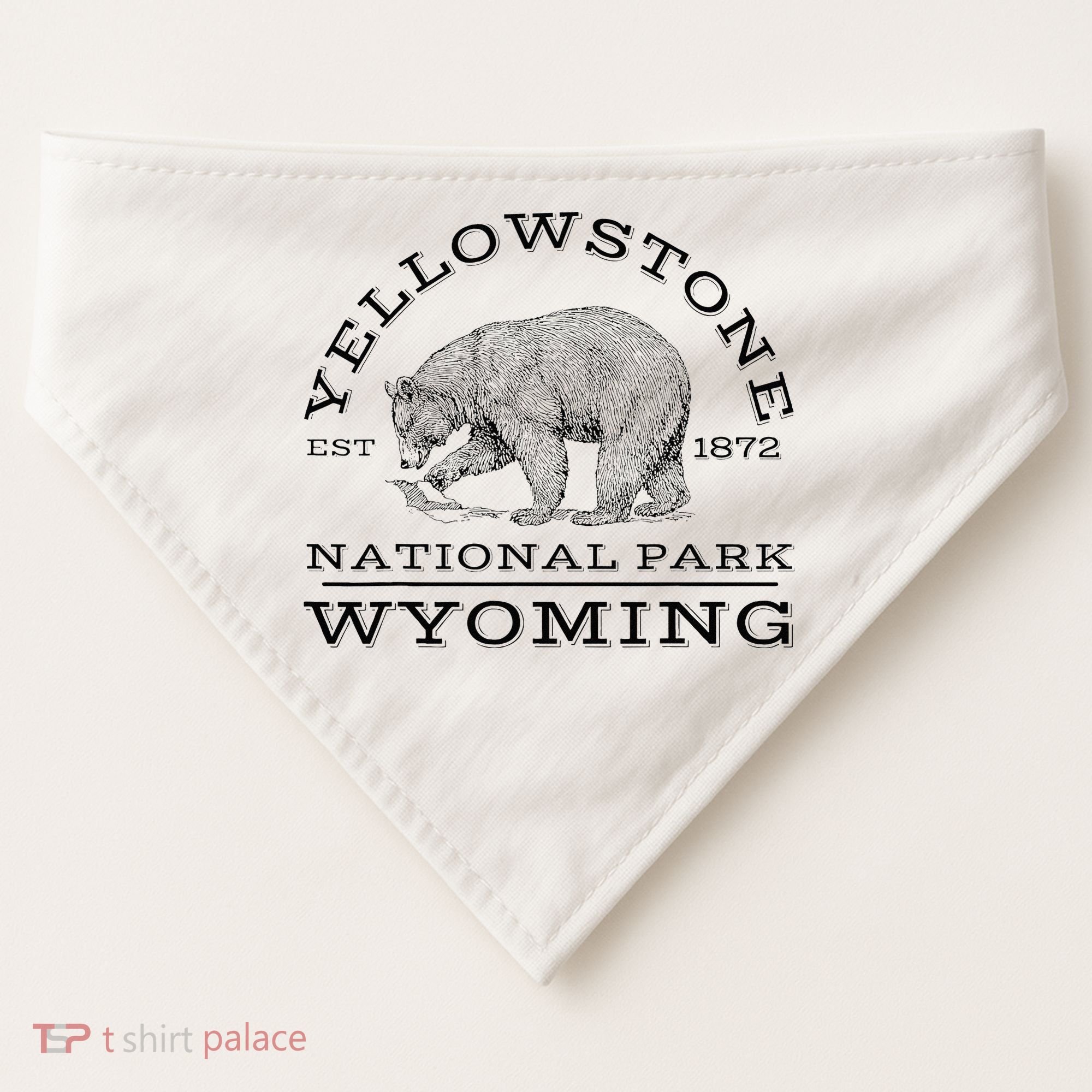 Yellowstone National Park Bear Wyoming Hike Outdoors USA-Made Doggie Bandana