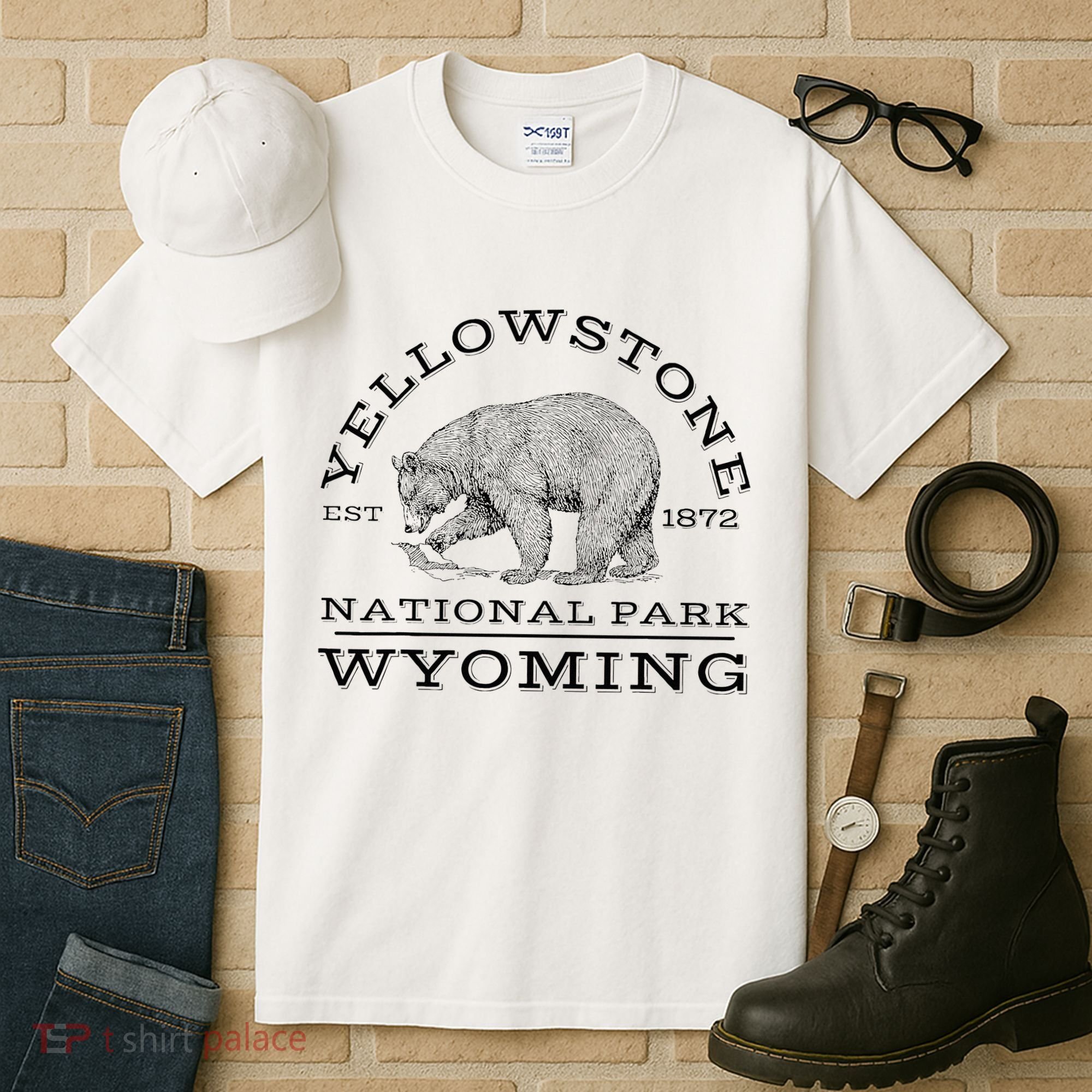 Yellowstone National Park Bear Wyoming Hike Outdoors Tall T-Shirt