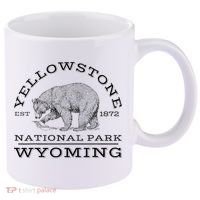 Yellowstone National Park Bear Wyoming Hike Outdoors 11oz C Handle Ceramic Mug thumb 0