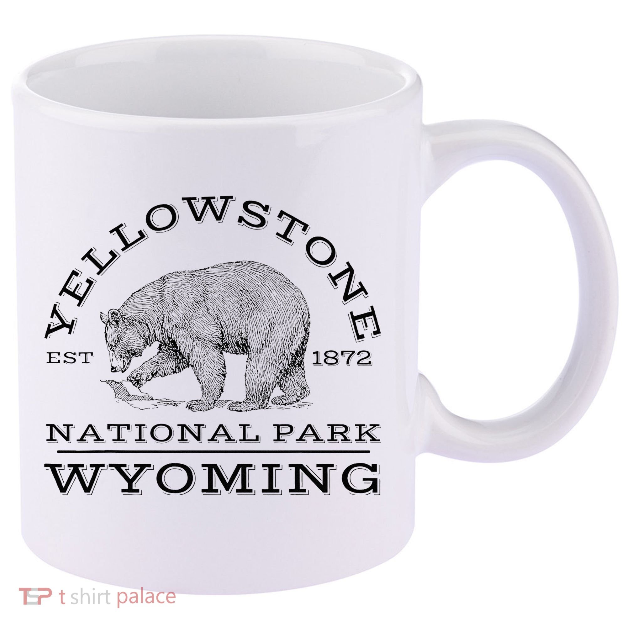 Yellowstone National Park Bear Wyoming Hike Outdoors 11oz C Handle Ceramic Mug