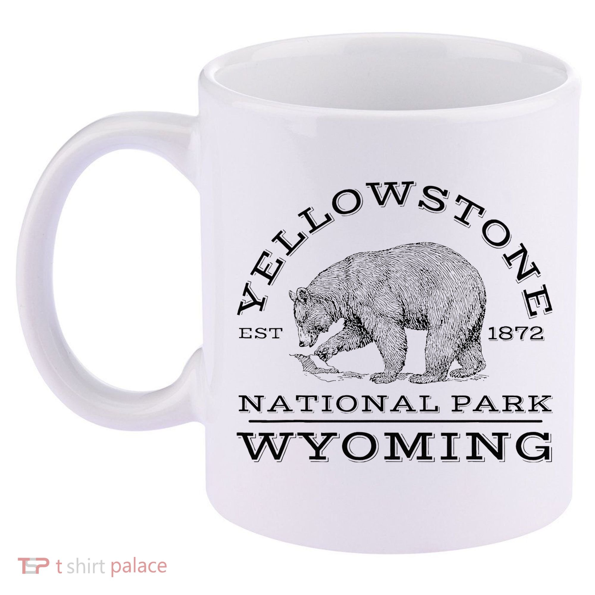 Yellowstone National Park Bear Wyoming Hike Outdoors 11oz C Handle Ceramic Mug