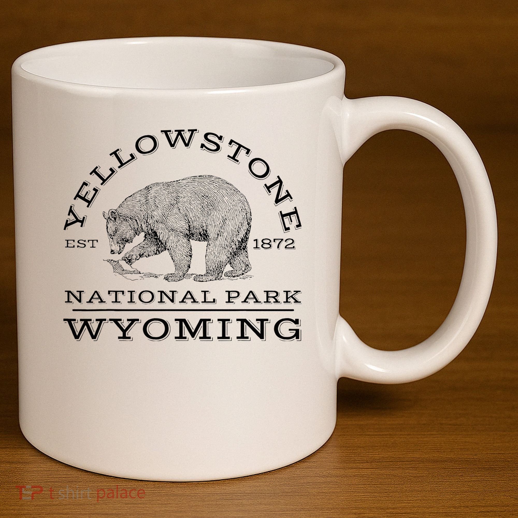 Yellowstone National Park Bear Wyoming Hike Outdoors 11oz C Handle Ceramic Mug