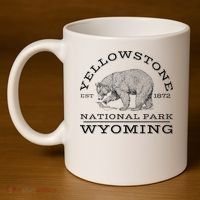 Yellowstone National Park Bear Wyoming Hike Outdoors 11oz C Handle Ceramic Mug thumb 4