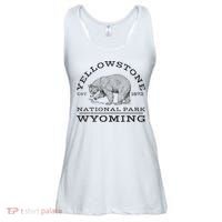 Yellowstone National Park Bear Wyoming Hike Outdoors Ladies Essential Flowy Tank thumb 0