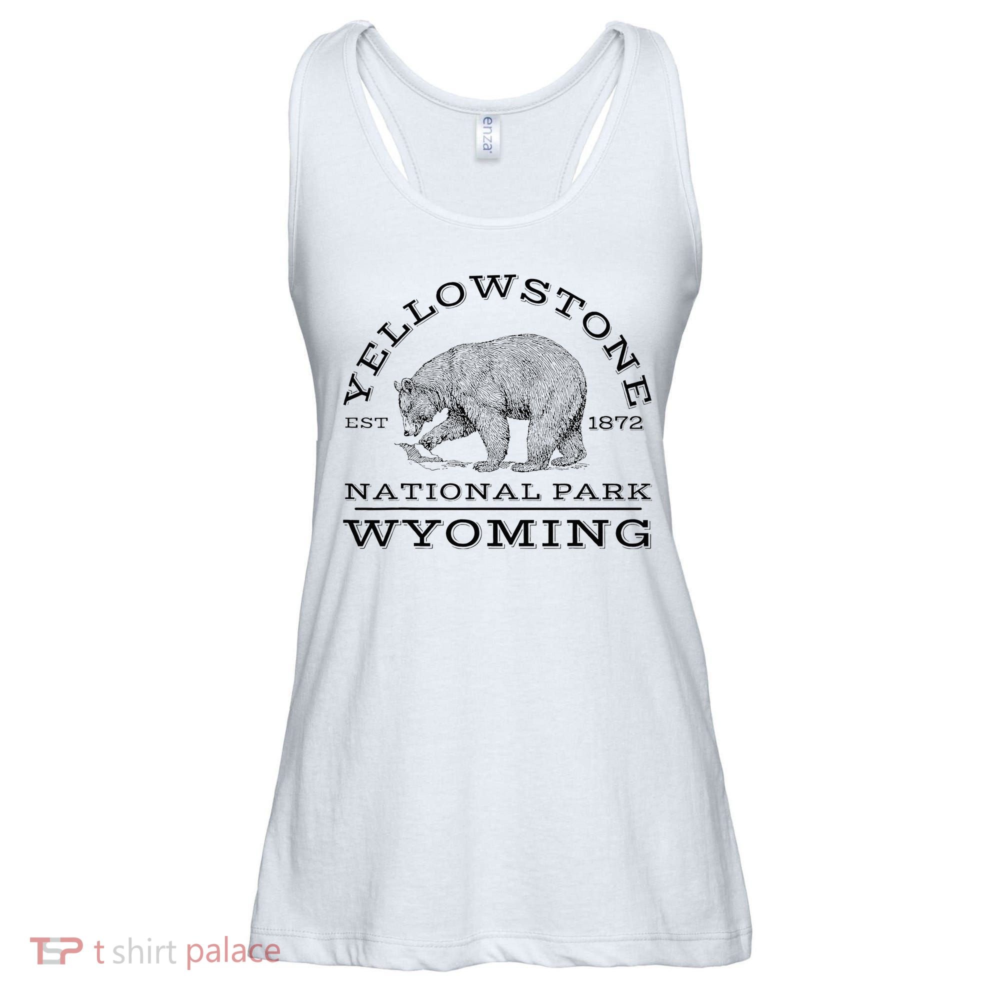 Yellowstone National Park Bear Wyoming Hike Outdoors Ladies Essential Flowy Tank