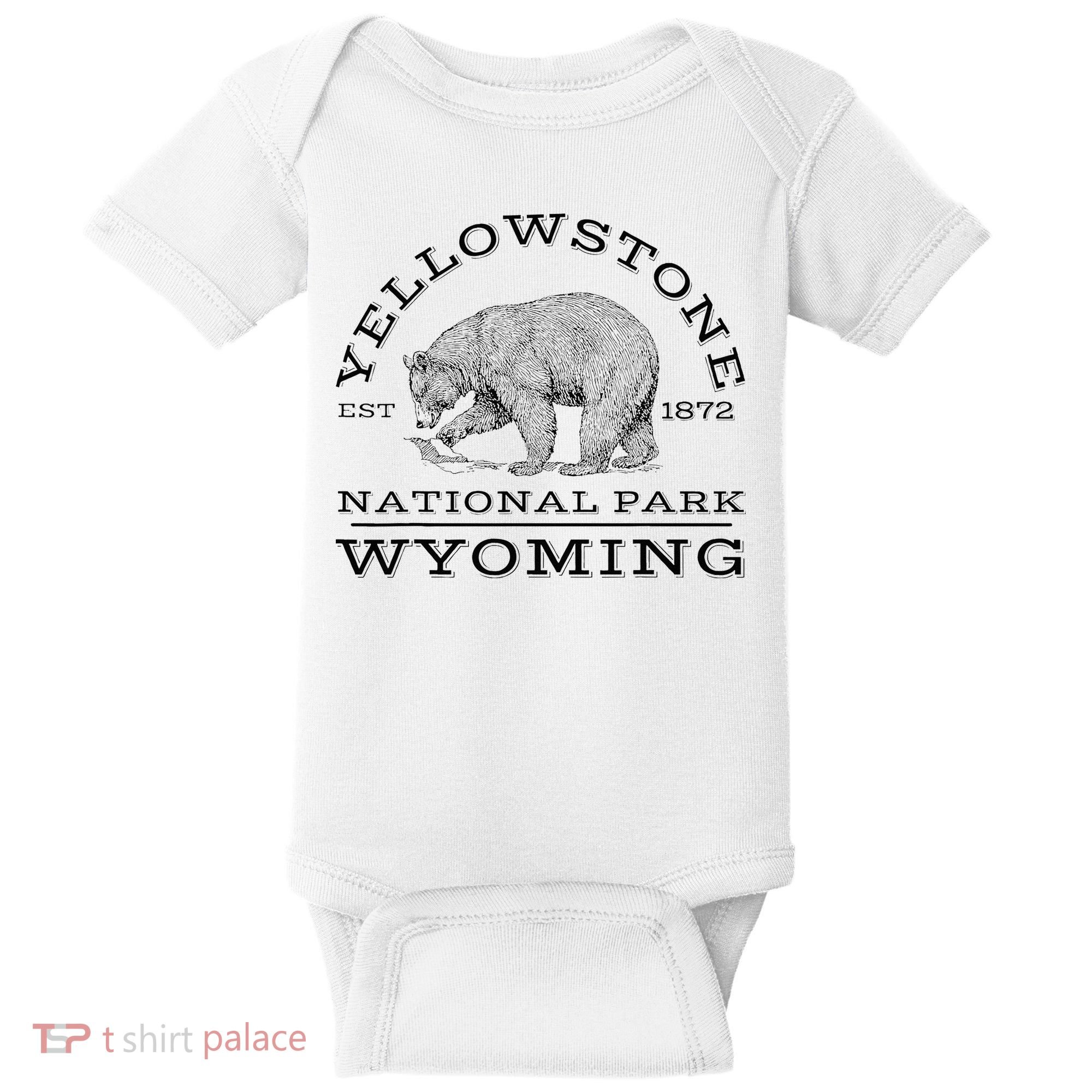 Yellowstone National Park Bear Wyoming Hike Outdoors Baby Bodysuit