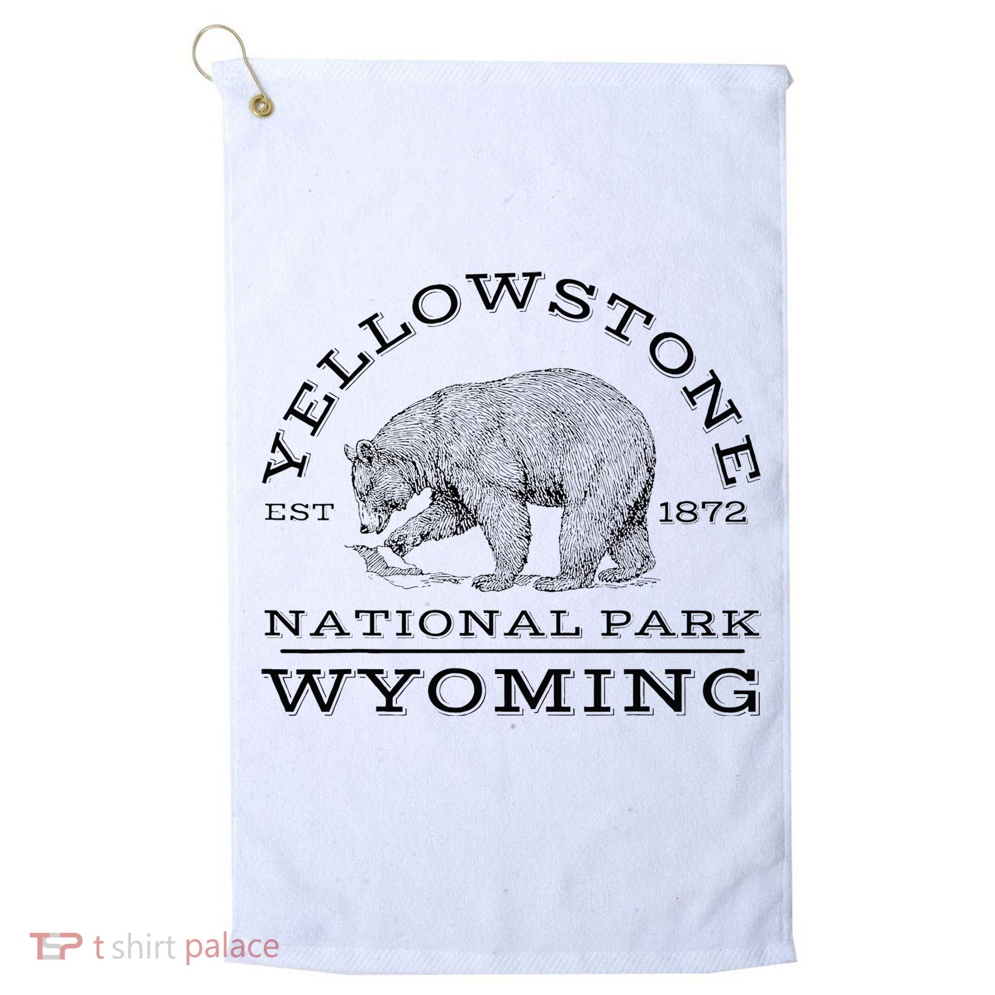 Yellowstone National Park Bear Wyoming Hike Outdoors Golf Towel