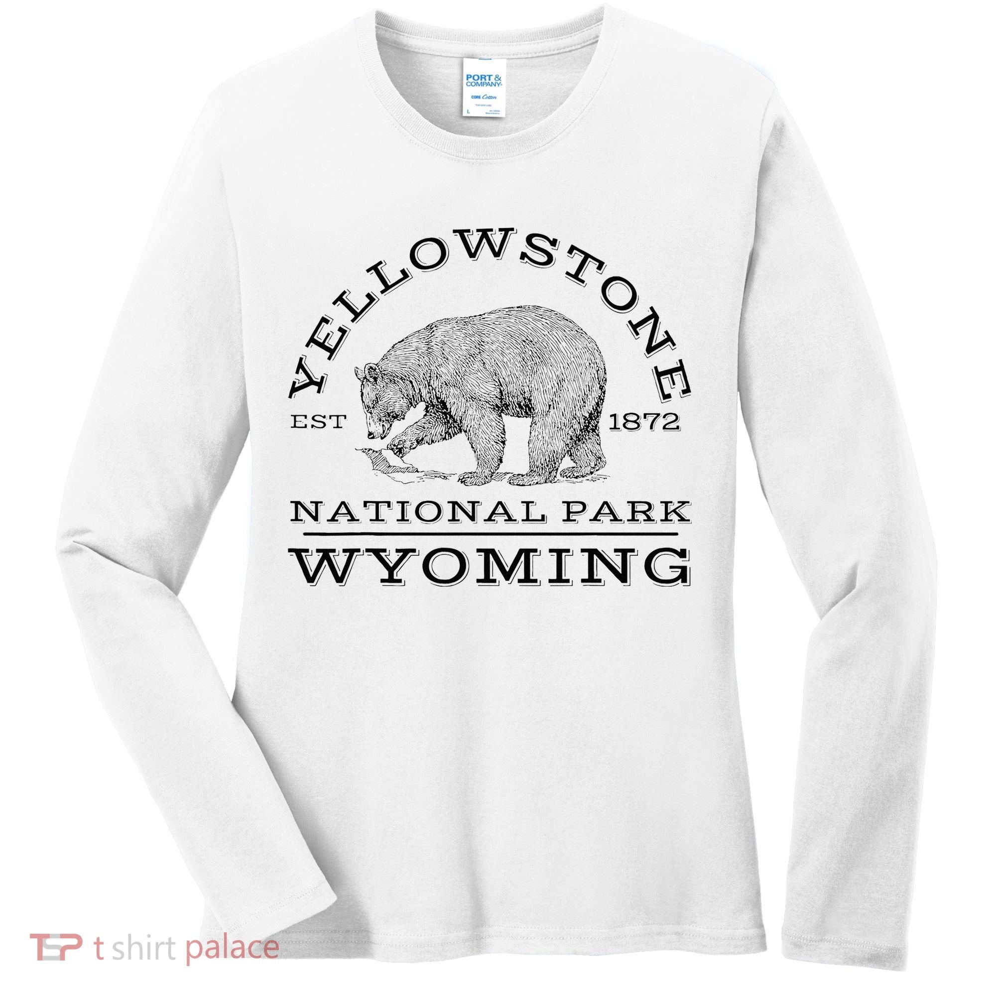 Yellowstone National Park Bear Wyoming Hike Outdoors Women's Long Sleeve Shirt